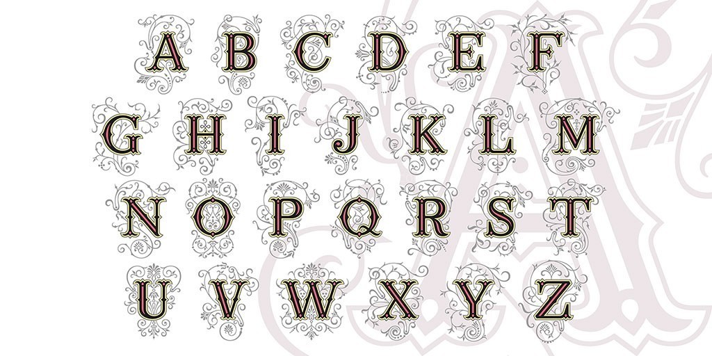Ana古典英文装饰字体
